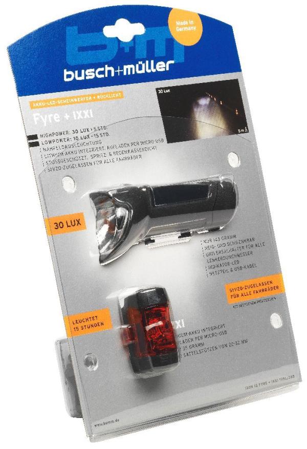 Busch & M&uuml;ller SET (vorn & hinten) IXON FYRE & IXXI schwarz & rot/schwarz