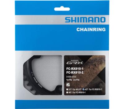 SHIMANO Kettenblatt GRX FC-RX810 42 Z&auml;hne Schwarz Produktbild 1