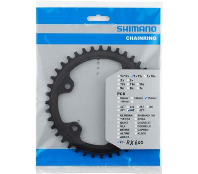 SHIMANO Kettenblatt GRX FC-RX600 40 Z&auml;hne Schwarz Produktbild 1