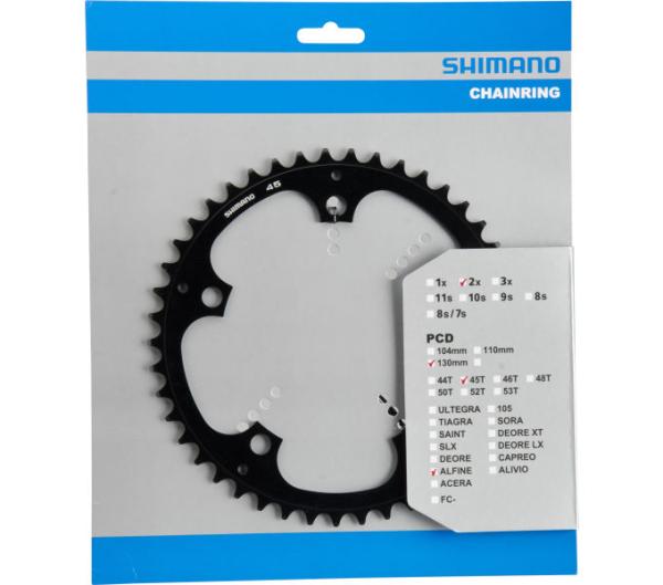 SHIMANO Kettenblatt ALFINE FC-S501 45 Z&auml;hne Schwarz