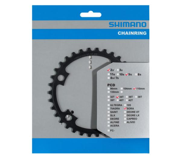 SHIMANO Kettenblatt FC-R3000 34 Z&auml;hne Schwarz